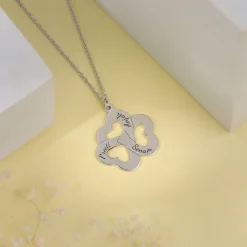 Silver Personalised Floral Love Name Necklace