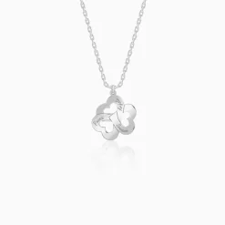 Silver Personalised Floral Love Name Necklace