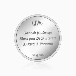 Silver Personalised Ganesha Coin- 50g