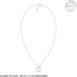 Silver Personalised Heart of Initial Pendant