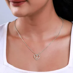 Silver Personalised Heart of Initial Pendant