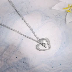 Silver Personalised Heart of Initial Pendant