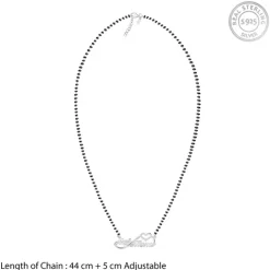Silver Personalised Heart Name Mangalsutra