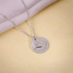 Silver Personalised Heart Message Necklace
