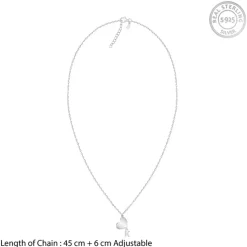 Silver Personalised Heart Initial Pendant