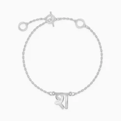 Silver Personalised Hindi Initial Bracelet