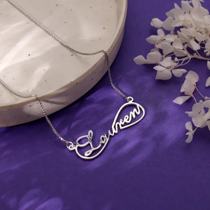 Silver Personalised Infinite Promises Pendant