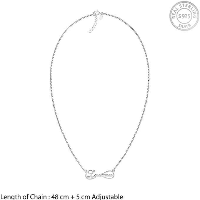 Silver Personalised Infinite Promises Pendant
