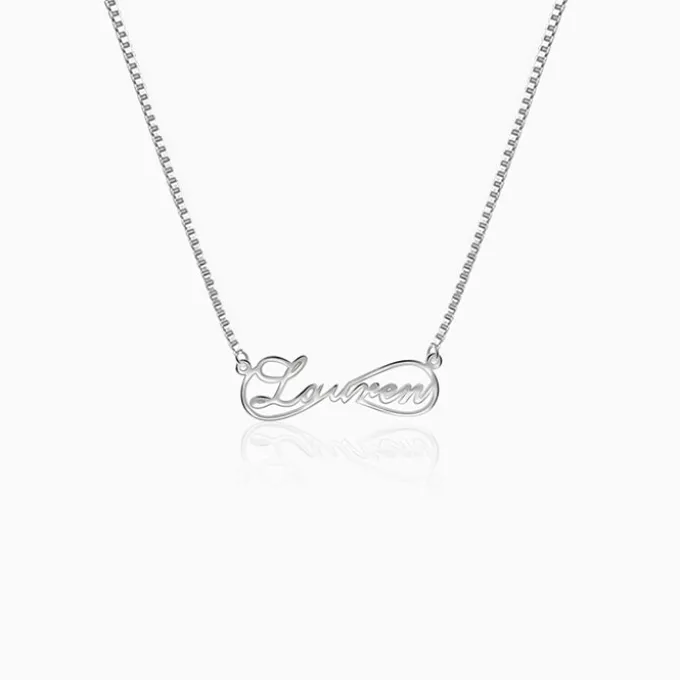 Silver Personalised Infinite Promises Pendant