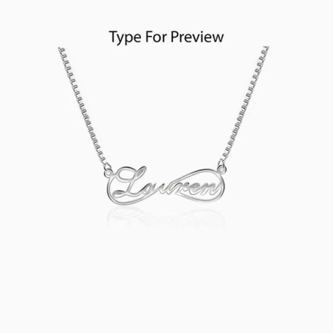 Silver Personalised Infinite Promises Pendant