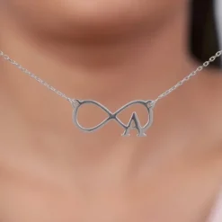 Silver Personalised Infinity Initial Necklace
