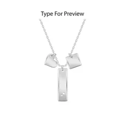 Silver Personalised Initial Charm Pendant With Link Chain