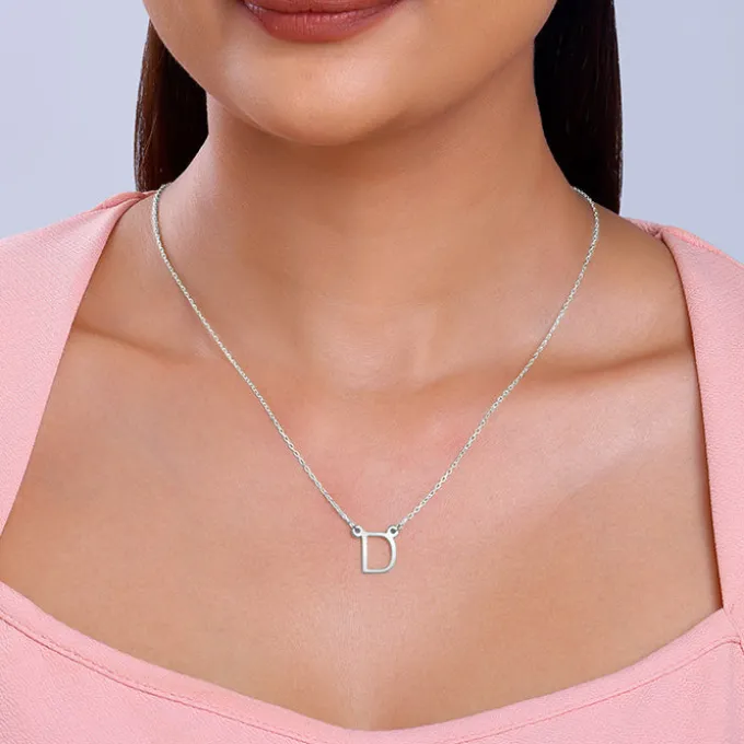 Silver Personalised Initial Necklace