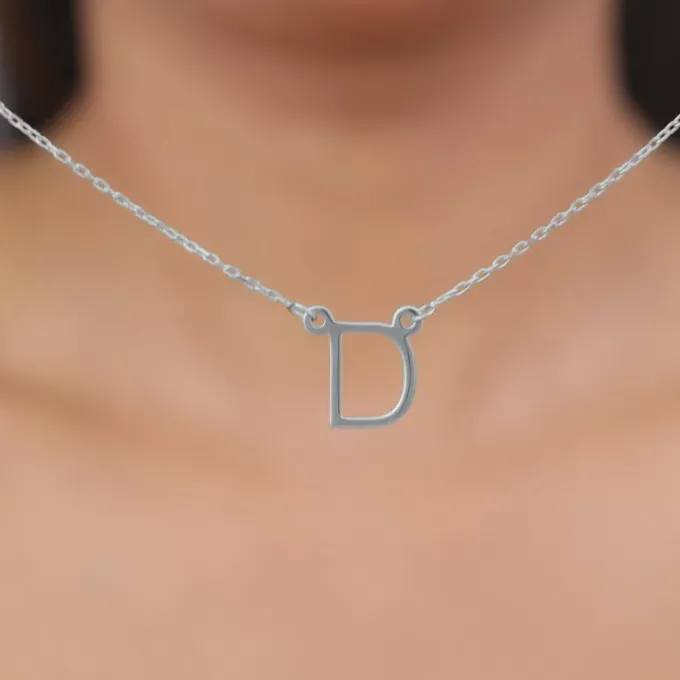 Silver Personalised Initial Necklace