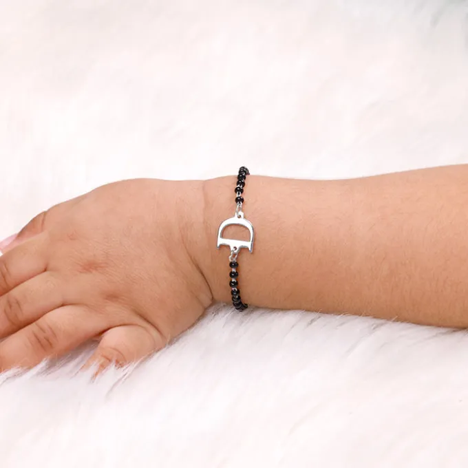 Silver Personalised Initial Nazariya Kids Bracelet (0 - 2 Years)