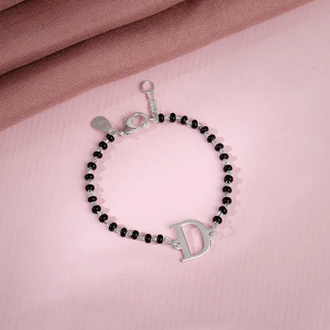 Silver Personalised Initial Nazariya Kids Bracelet (0 - 2 Years)