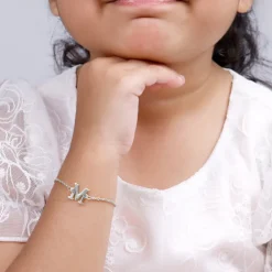 Silver Personalised Initial Kids Bracelet (2 - 8 Years)