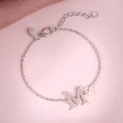 Silver Personalised Initial Kids Bracelet (2 - 8 Years)
