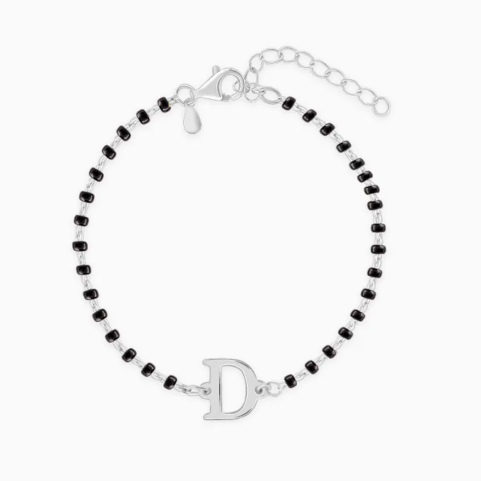 Silver Personalised Initial Nazariya Kids Bracelet (2 - 8 Years)