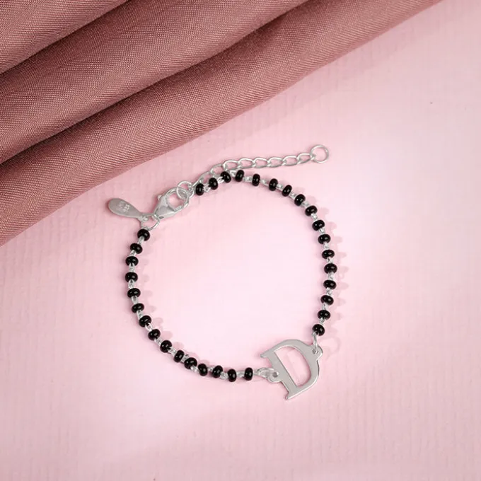 Silver Personalised Initial Nazariya Kids Bracelet (2 - 8 Years)