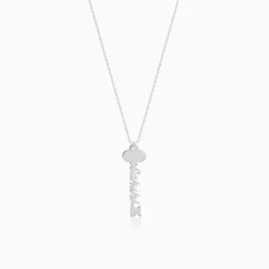 Silver Personalised Key Pendant