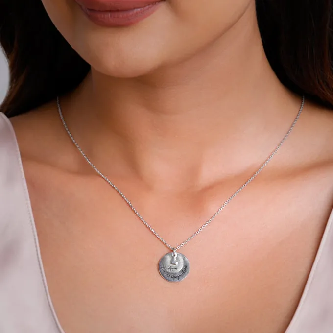 Silver Personalised Layered Coins Name Necklace