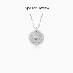 Silver Personalised Layered Coins Name Necklace