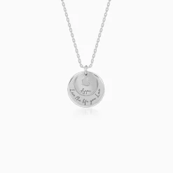 Silver Personalised Layered Coins Name Necklace