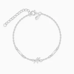 Silver Personalised Letter Charm Bracelet