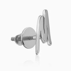 Silver Personalised Letter Stud Earrings