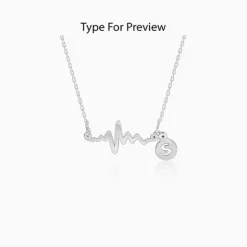 Silver Personalised Lifeline Initial Necklace