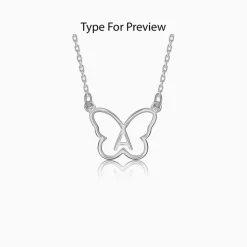 Silver Personalised Like a Butterfly Necklace