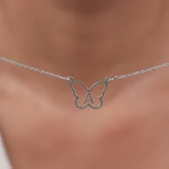 Silver Personalised Like a Butterfly Necklace