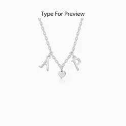 Silver Personalised Love Initials Necklace