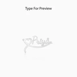 Silver Personalised Name Heart Necklace