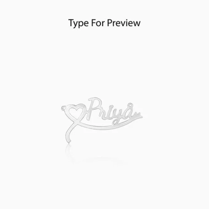 Silver Personalised Name Heart Necklace