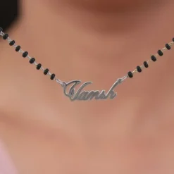 Silver Personalised Name Mangalsutra