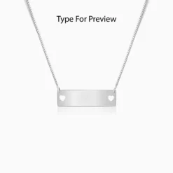 Silver Personalised Name Engraved with Love Necklace