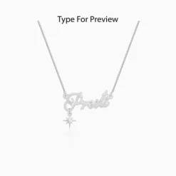 Silver Personalised Name Star Charm Necklace