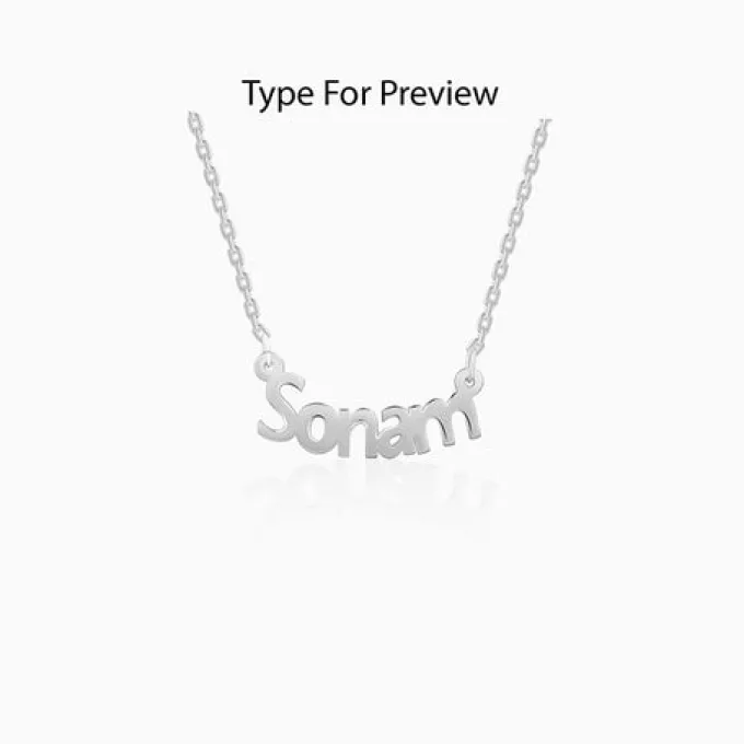 Silver Personalised Name in Bold Necklace