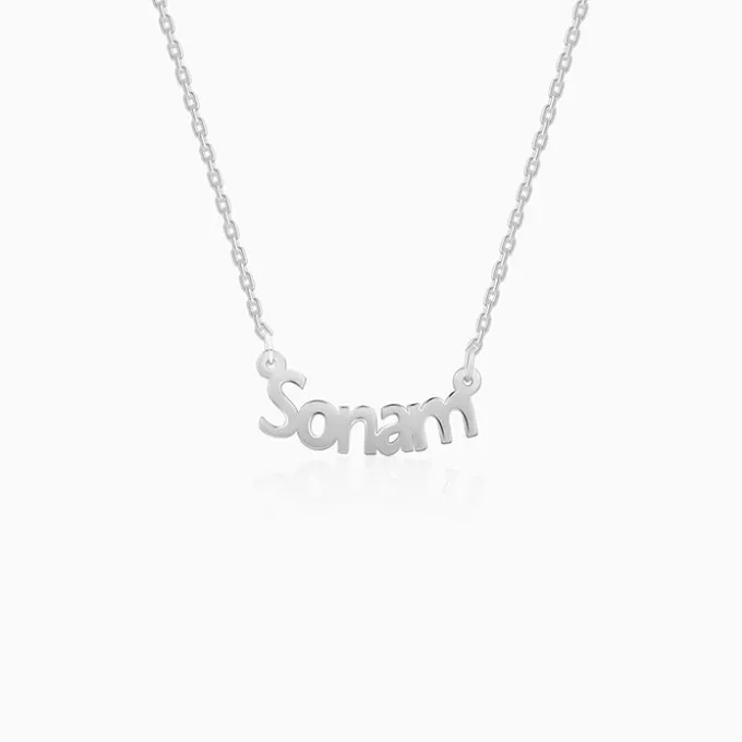 Silver Personalised Name in Bold Necklace