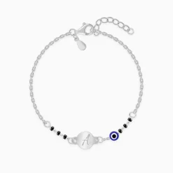 Silver Personalised Nazariya Kids Bracelet (2 - 8 Years)