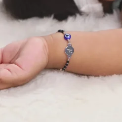 Silver Personalised Nazariya Kids Bracelet (0 - 2 Years)