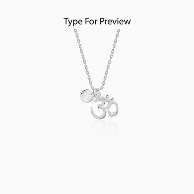 Silver Personalised Om Pendant With Link Chain