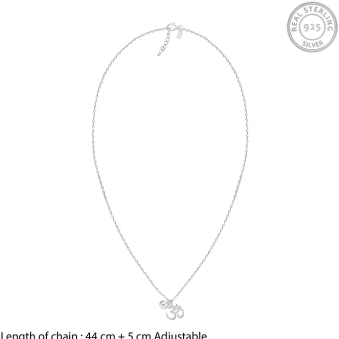 Silver Personalised Om Pendant With Link Chain