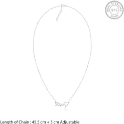 Silver Personalised Pearl Heart Necklace