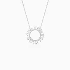 Silver Personalised Round Name Necklace