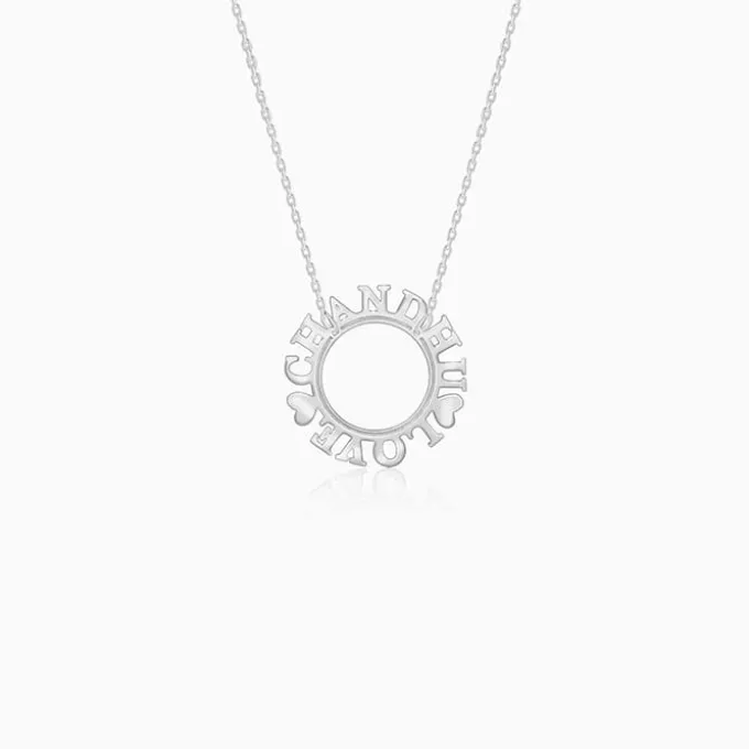 Silver Personalised Round Name Necklace