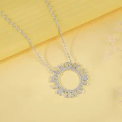 Silver Personalised Round Name Necklace