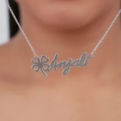 Silver Personalised Serendipity Clover Necklace